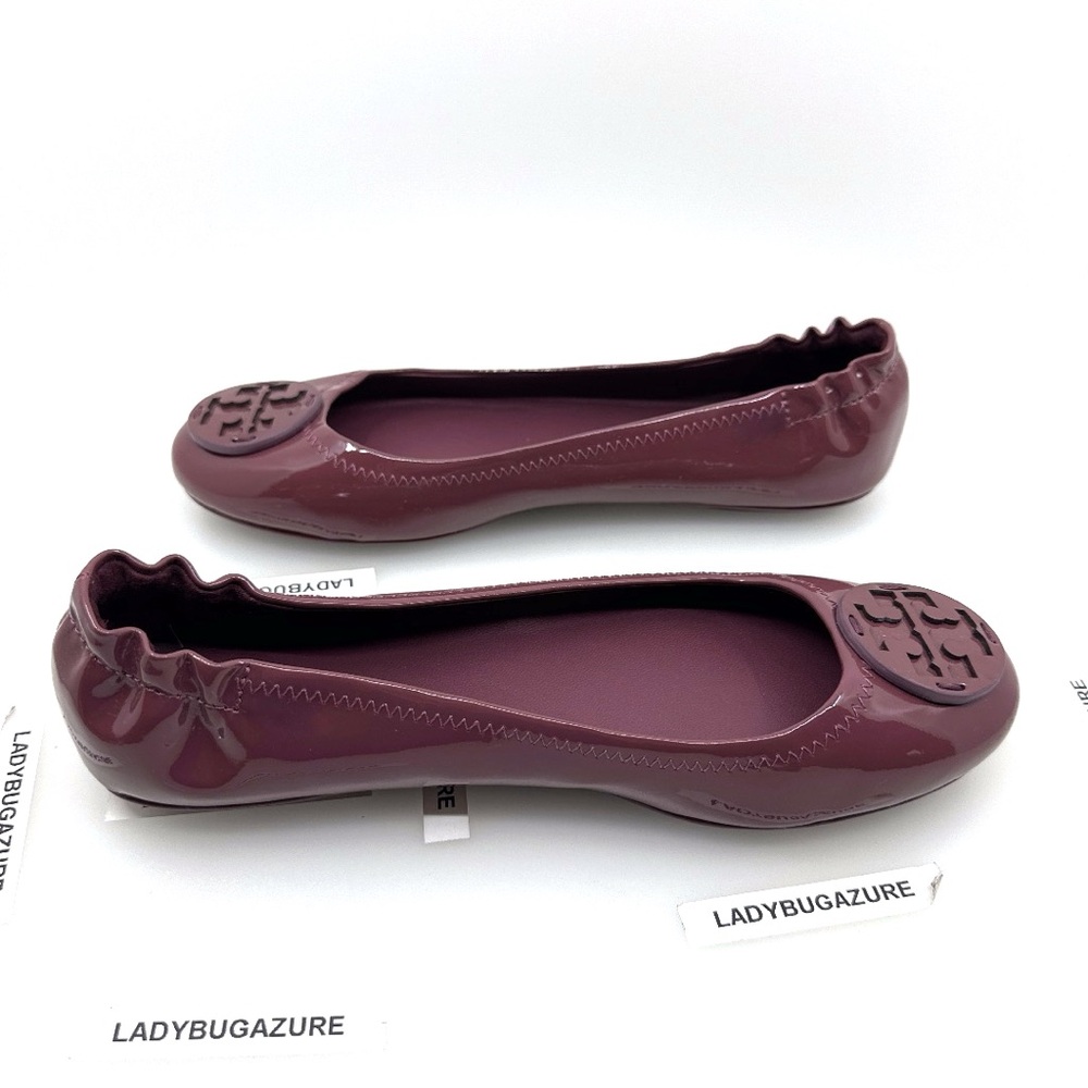 NWOB with dust bag TORY BURCH Minnie Travel Ballet Flats Patent Leather Size 7.5 - Picture 6 of 12